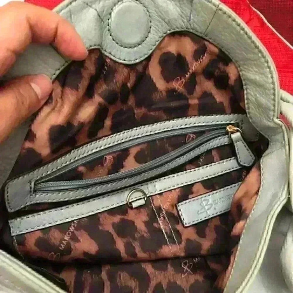 B Makowsky light blue real leather purse bag - Picture 4 of 6